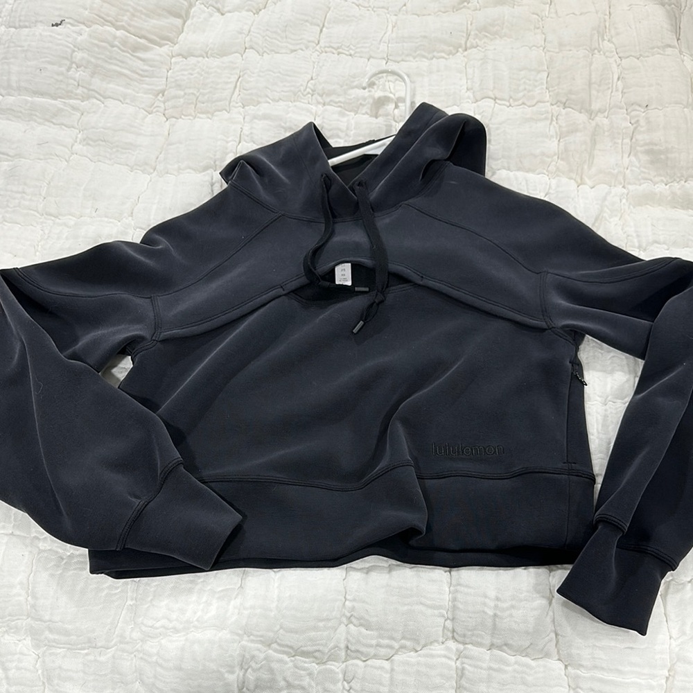 lululemon cutout cropped Women's Black Hoodie